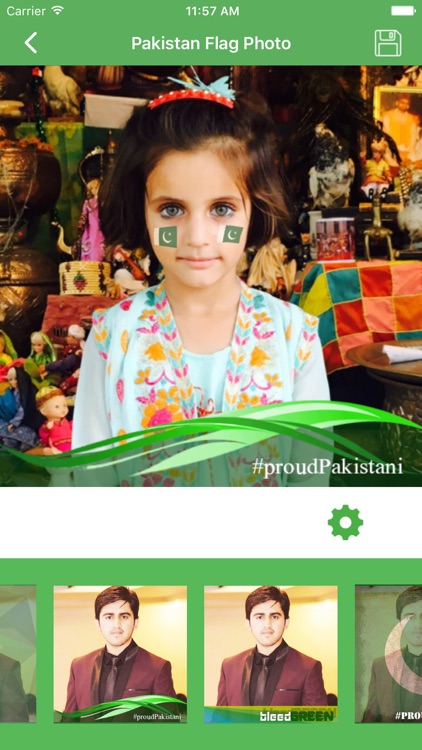 Pakistan 14 August Flag Face Photo Frame Maker