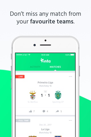 Finta - Football meets social screenshot 2