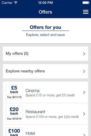 Amex United Kingdom screenshot 2