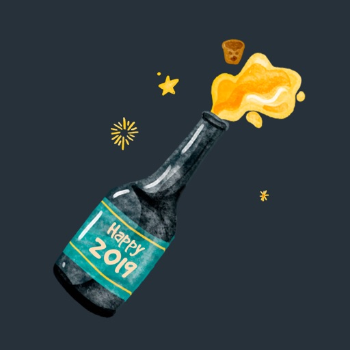 Party Champagne 2019 Stickers