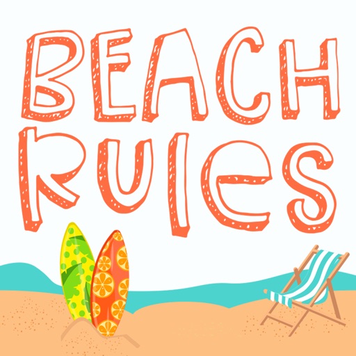 Beach Rules Summer Stickers icon