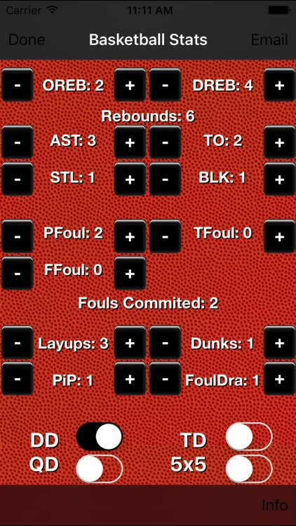 Basketball Stats Tracker Touch