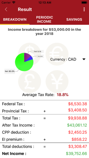 Canadian Net Income Calculator(圖2)-速報App