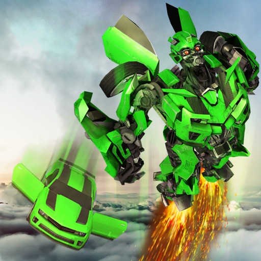 Flying Robot Car Transform War iOS App