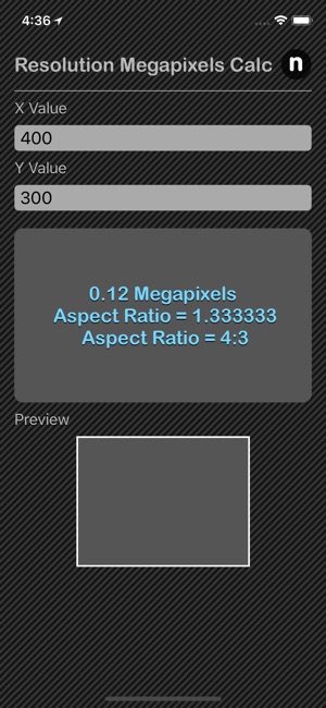 Resolution Megapixels Calc