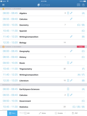 iSchool - School diary screenshot 2