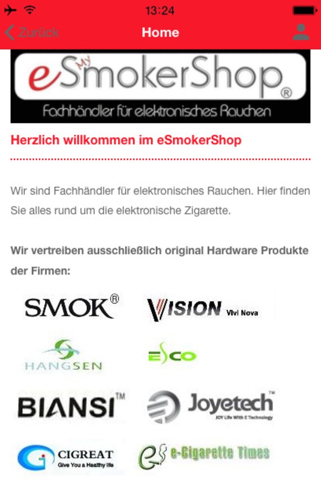 eSmokerShop GmbH screenshot 2