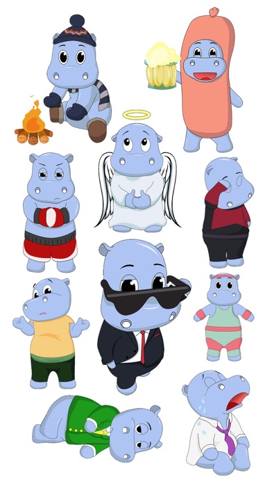 Hippo Cartoon Stickers screenshot 3