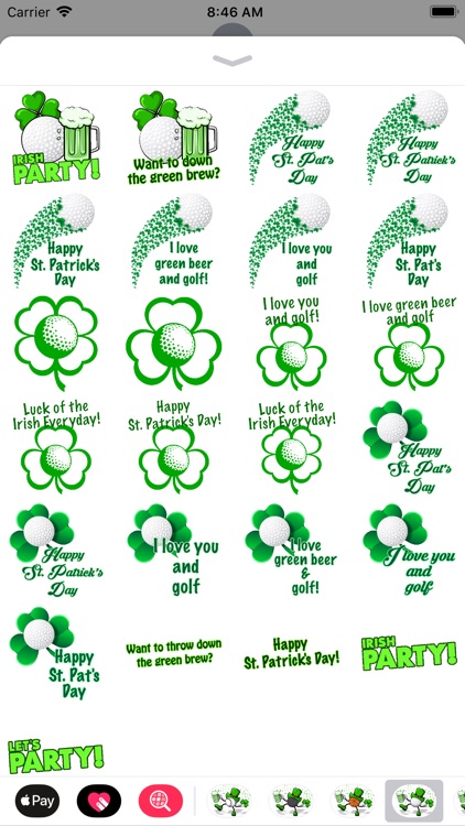 Golf St. Pat's Stickers