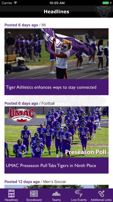 Iowa Wesleyan Tigers Athletics screenshot 2