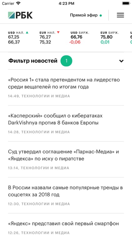 РБК Лента новостей