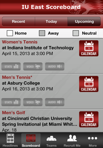 IU East Red Wolves Athletics screenshot 2