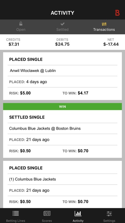Bovada Bet Tracker