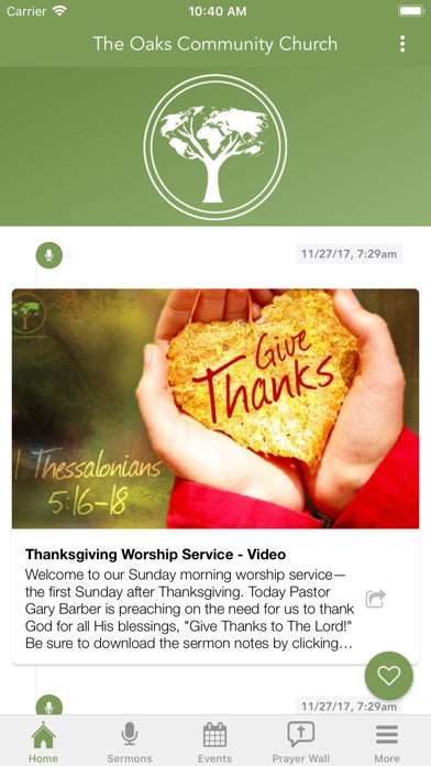 The Oaks Community Church App screenshot 2