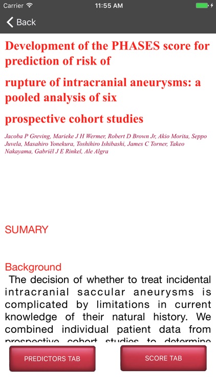 Aneurysm Rupture Risk Calculator screenshot-4