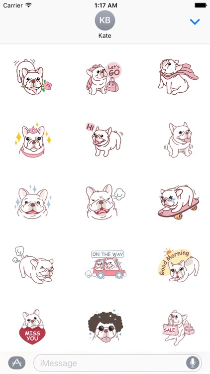 Cute French Bulldog - Frenchiemoji Sticker