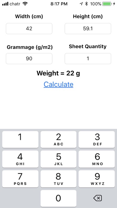 Metric Paper Weight screenshot 2