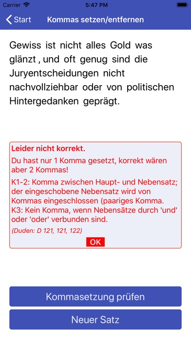 Kommaregeln Deutsch screenshot 3