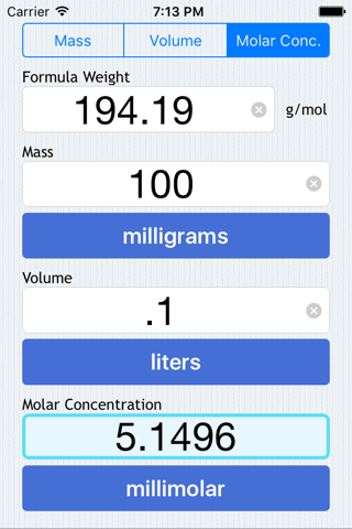 Molarity Calculator - náhled