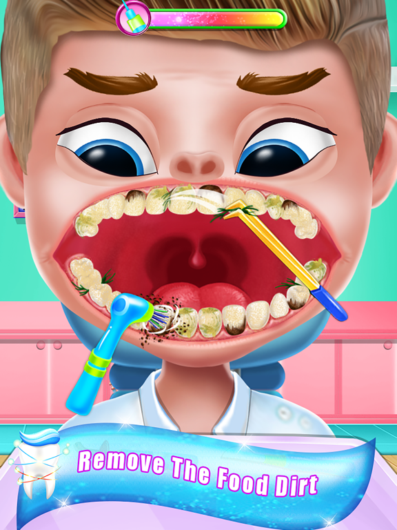 Crazy Dentist Clean Teeth Game 