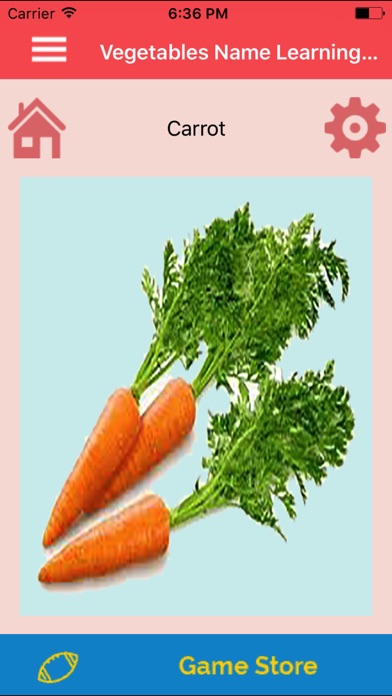 Vegetables Name Learning Card screenshot 4