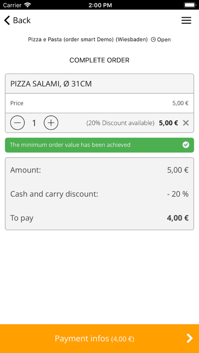 Pizza e Pasta bei app smart screenshot 2
