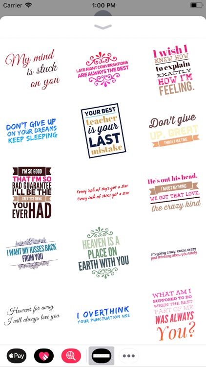 Song Lyrics and Quote Stickers