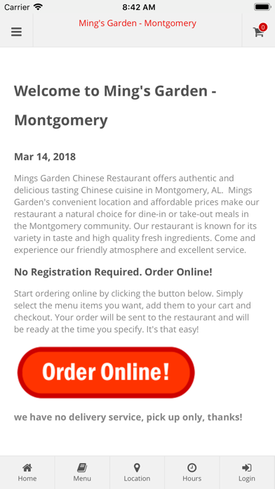 How to cancel & delete Ming's Garden Montgomery from iphone & ipad 1