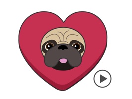 Pug Love Animated Dog Stickers