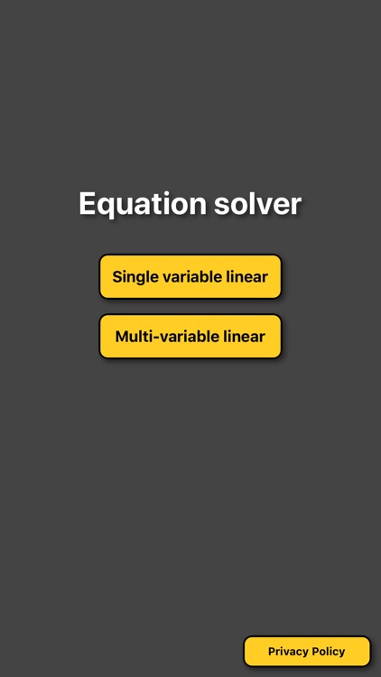 Equation Solver linear algebra