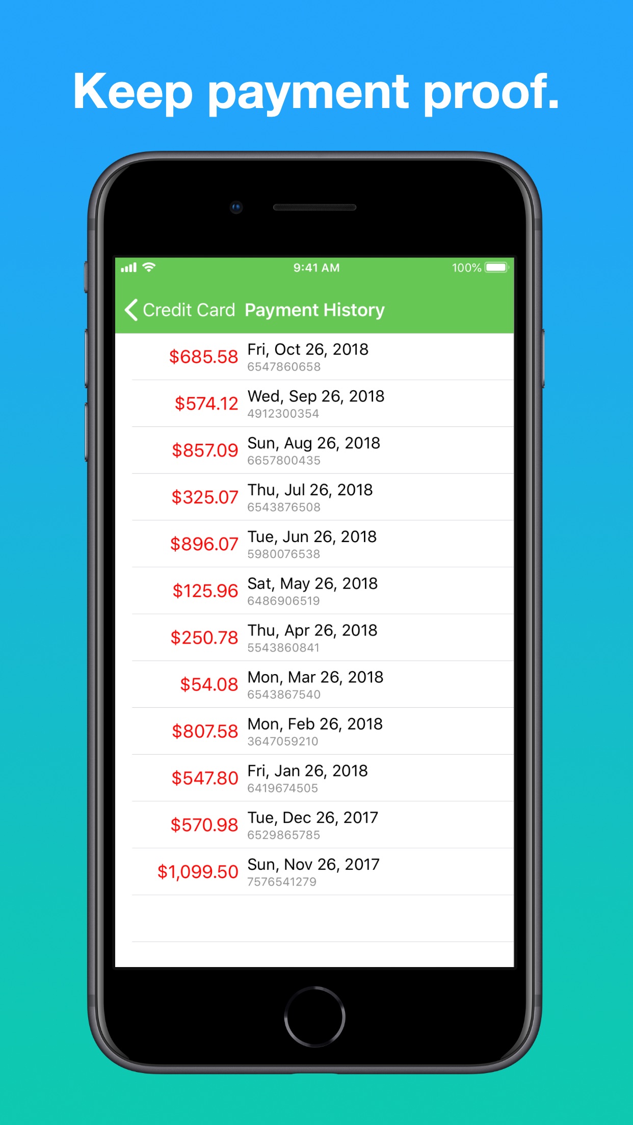 Screenshot do app Chronicle - Bill Manager