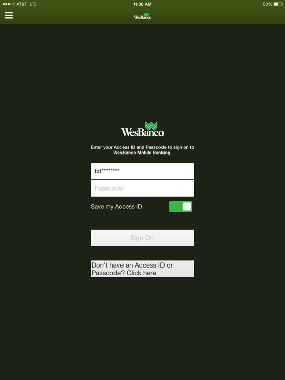 WesBanco Mobile Banking iPad Version
