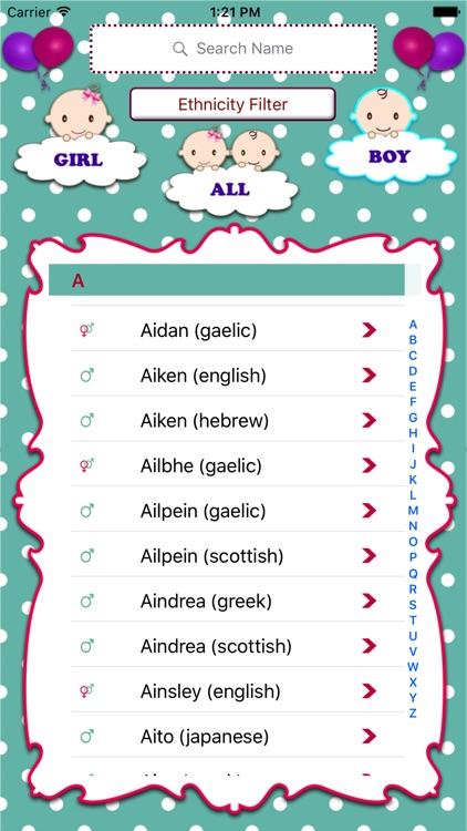 Baby Names Dictionary