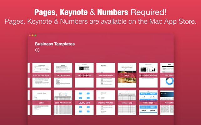 business templates by nobody on the mac app store