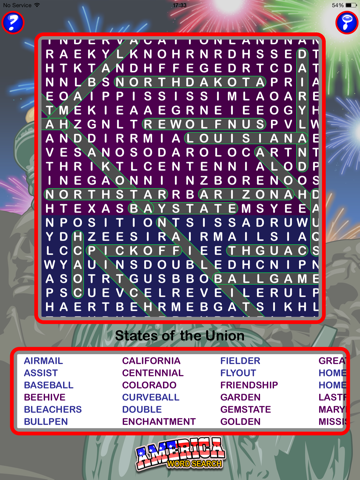 Epic America Word Search - giant USA wordsearch - náhled