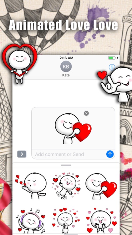 Animated Love Love Stickers
