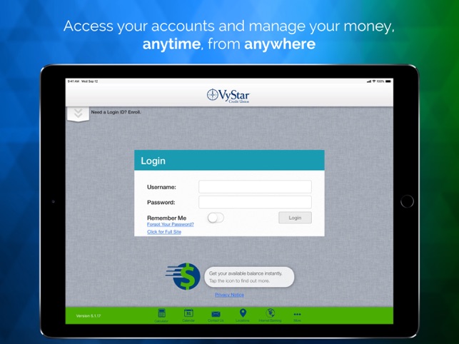 VyStar Mobile Banking for iPad