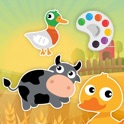 Farm bonito com Animais Desenhos para colorir icon