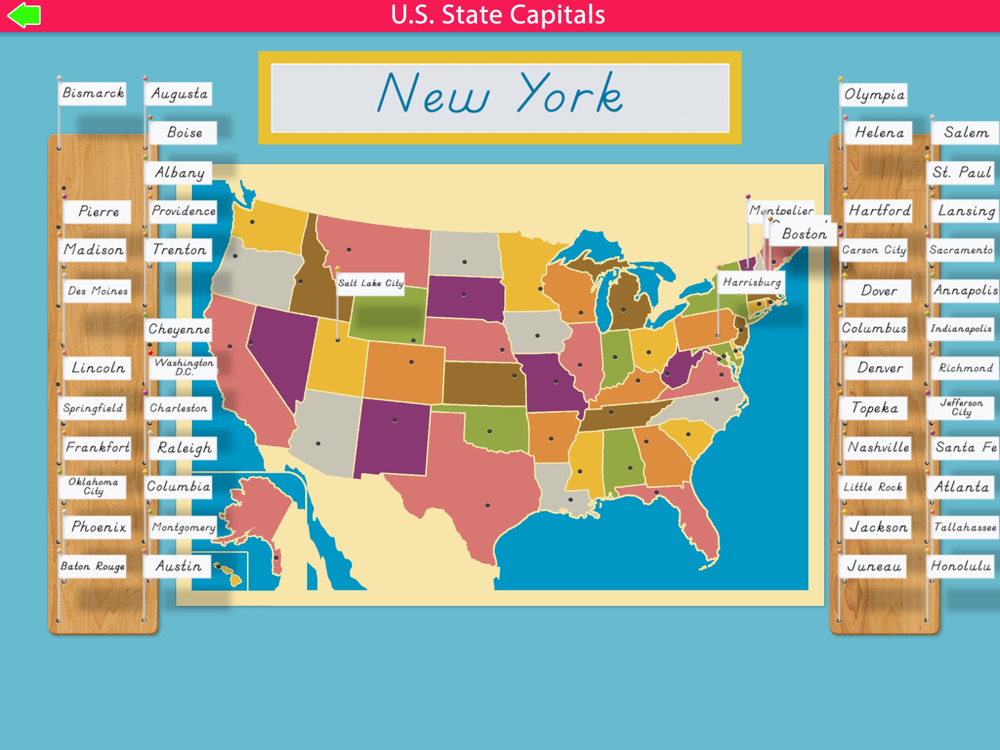 U.S. State Capitals -Montessori Geography for Kids screenshot 2