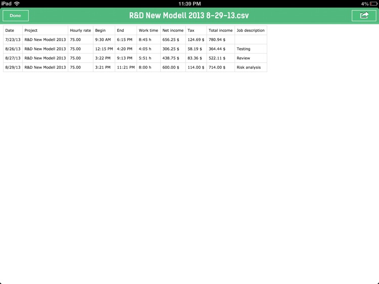 Freelancer Timesheet HD screenshot-4