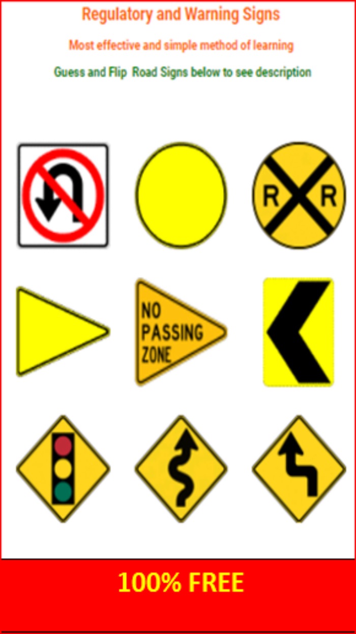 KY DMV Road Sign Flashcards