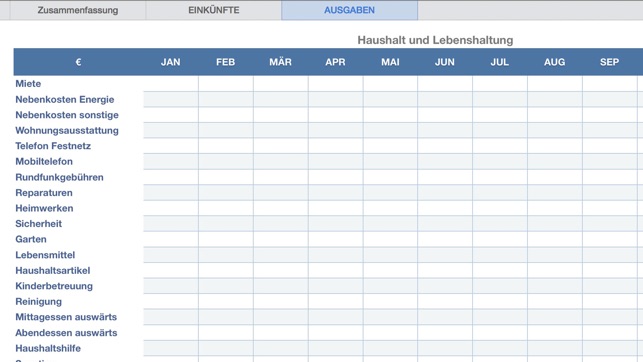 Numbers vorlagen finanzen