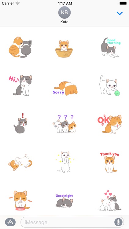 Animated Adorable Cats Sticker