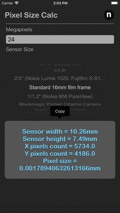 Pixel Size Calculator