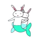 Bunny Mermaid Cute Sticker Emo