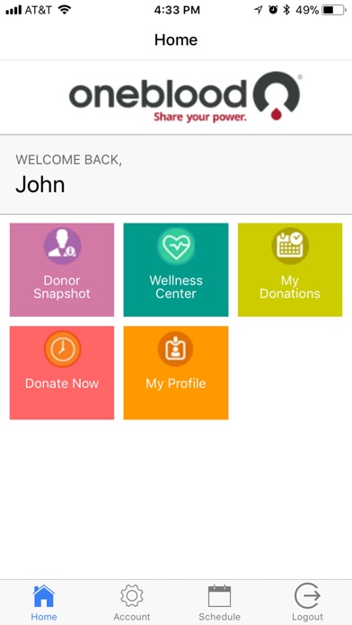 OneBlood Donor App screenshot 2