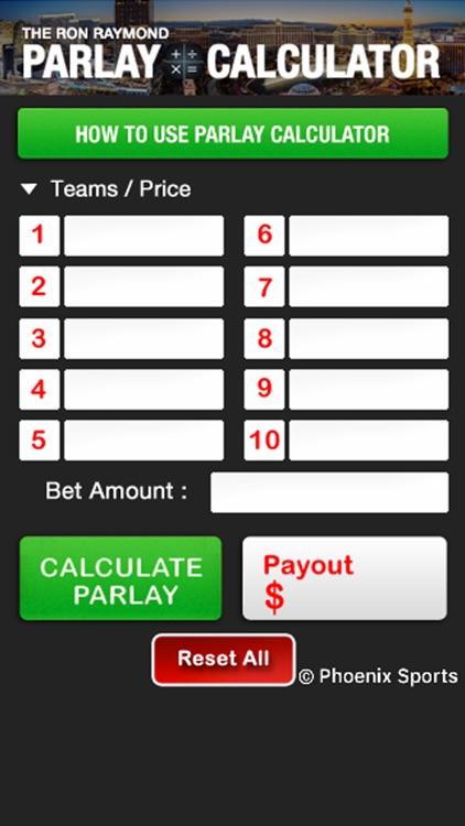 3 team parlay payout calculator results