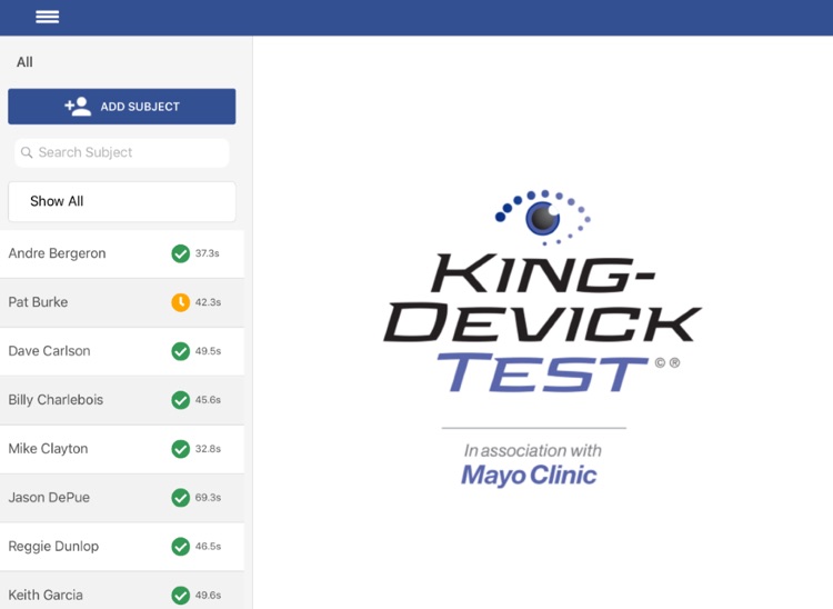 King-Devick Test w Mayo Clinic