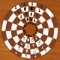 Game chess on a round board for 2 players