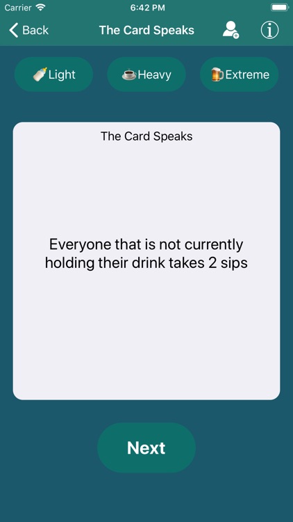 The Card Speaks: Drinking Game